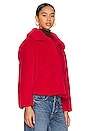 view 3 of 5 Traci Faux Fur Coat in Red