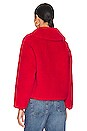 view 4 of 5 Traci Faux Fur Coat in Red