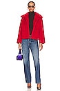 view 5 of 5 Traci Faux Fur Coat in Red