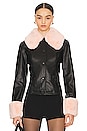 view 1 of 4 Brittany Jacket in Black & Soft Pink