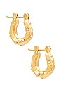 view 1 of 3 Mini Wave Hoop Earrings in Gold