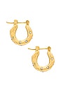 view 2 of 3 Mini Wave Hoop Earrings in Gold