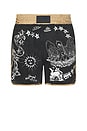 view 1 of 6 Scribbles Boxing Shorts in Black & White