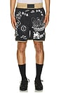 view 5 of 6 Scribbles Boxing Shorts in Black & White