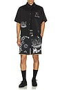 view 6 of 6 Scribbles Boxing Shorts in Black & White