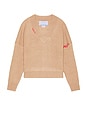 view 1 of 4 Logo Boxy V Neck Knit Sweater in Brown