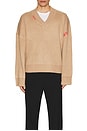 view 4 of 4 Logo Boxy V Neck Knit Sweater in Brown