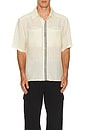 view 3 of 3 Weave Trim Button Up Shirt in Cream