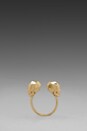 view 3 of 3 Open Ring with Skulls in Gold