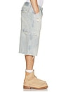 view 2 of 6 Distressed Pinstripe Carpenter Jorts in Blue
