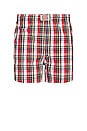 view 1 of 3 Multi Tartan Boxer Short in Red in Multi Check