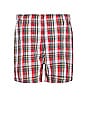 view 2 of 3 Multi Tartan Boxer Short in Red in Multi Check