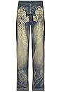 view 3 of 4 Wing Print Studded Lowrise Colossus Jeans in Blue