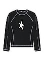 view 1 of 4 Star Applique Rib Long Sleeve Tee in Black
