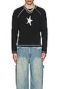 view 4 of 4 Star Applique Rib Long Sleeve Tee in Black