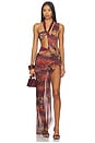 view 1 of 4 Asymmetric Draped Maxi Dress in Multi