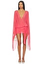 view 1 of 4 Aria Mesh Mini Dress in Coral