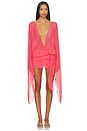 view 2 of 4 Aria Mesh Mini Dress in Coral