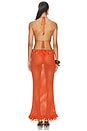 view 3 of 4 Crochet Bead Trim Maxi Dress in Orange