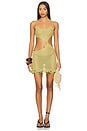view 1 of 4 Crochet Bead Trim Mini Dress in Green