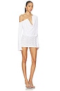 view 3 of 4 Draped Mini Dress With Stud Skirt in White