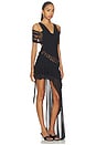 view 2 of 4 Macrame Slashed Layered Dress in Black