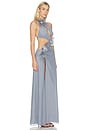 view 2 of 5 Asymmetrical Maxi Dress With 3d Flowers in Grey
