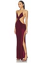 view 2 of 3 Draped Vida Maxi Dress in Burgundy