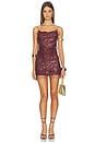 view 2 of 5 Ellora Bead Mesh Dress in Burgundy