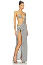 view 2 of 5 VESTIDO BEADED FRAYED MAXI in Grey