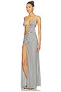 view 3 of 5 VESTIDO BEADED FRAYED MAXI in Grey