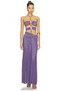 view 1 of 4 VESTIDO TRIM DETAIL LACE UP MAXI in Purple