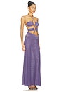 view 2 of 4 VESTIDO TRIM DETAIL LACE UP MAXI in Purple