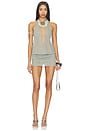 view 1 of 4 Beaded Neck Trim Mini Dress in Grey