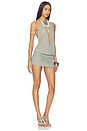 view 2 of 4 Beaded Neck Trim Mini Dress in Grey