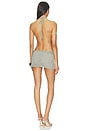view 3 of 4 Beaded Neck Trim Mini Dress in Grey