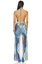 view 3 of 4 Halterneck Maxi Dress With Agate Crystals in Multi