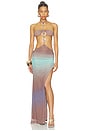 view 1 of 3 VESTIDO MESH MAXI WITH STONE TRIMS in Multi