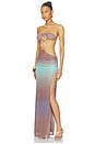 view 2 of 3 VESTIDO MESH MAXI WITH STONE TRIMS in Multi