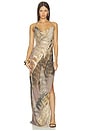 view 3 of 4 Halterneck Maxi Dress With Real Feather Trims in Multi