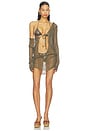 view 4 of 5 Knit Hooded Cutout Mini Dress in Green