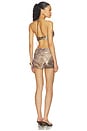view 3 of 4 x REVOLVE Gold Feather Print Mini Dress in Brown