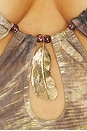 view 4 of 4 x REVOLVE Gold Feather Print Mini Dress in Brown