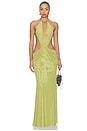 view 1 of 5 Darlyn Draped Backless Maxi Dress in Green