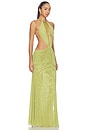 view 2 of 5 Darlyn Draped Backless Maxi Dress in Green