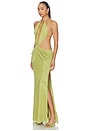 view 3 of 5 Darlyn Draped Backless Maxi Dress in Green