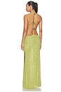 view 4 of 5 Darlyn Draped Backless Maxi Dress in Green