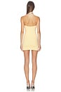 view 3 of 4 Gem Stone Trim Plunge Mini Dress in Yellow