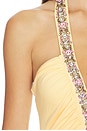 view 4 of 4 Gem Stone Trim Plunge Mini Dress in Yellow