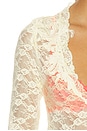 view 6 of 5 ROBE 3/4 SLEEVE LACE  in Yellow